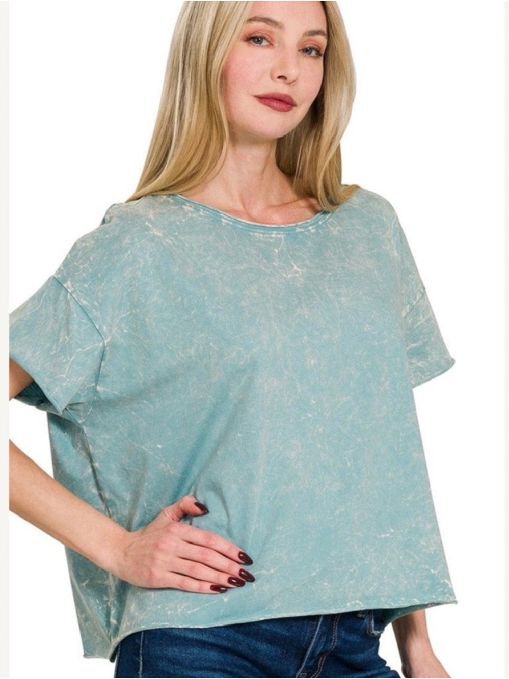 Zenana Short and Sweet Cropped Boxy T-Shirt